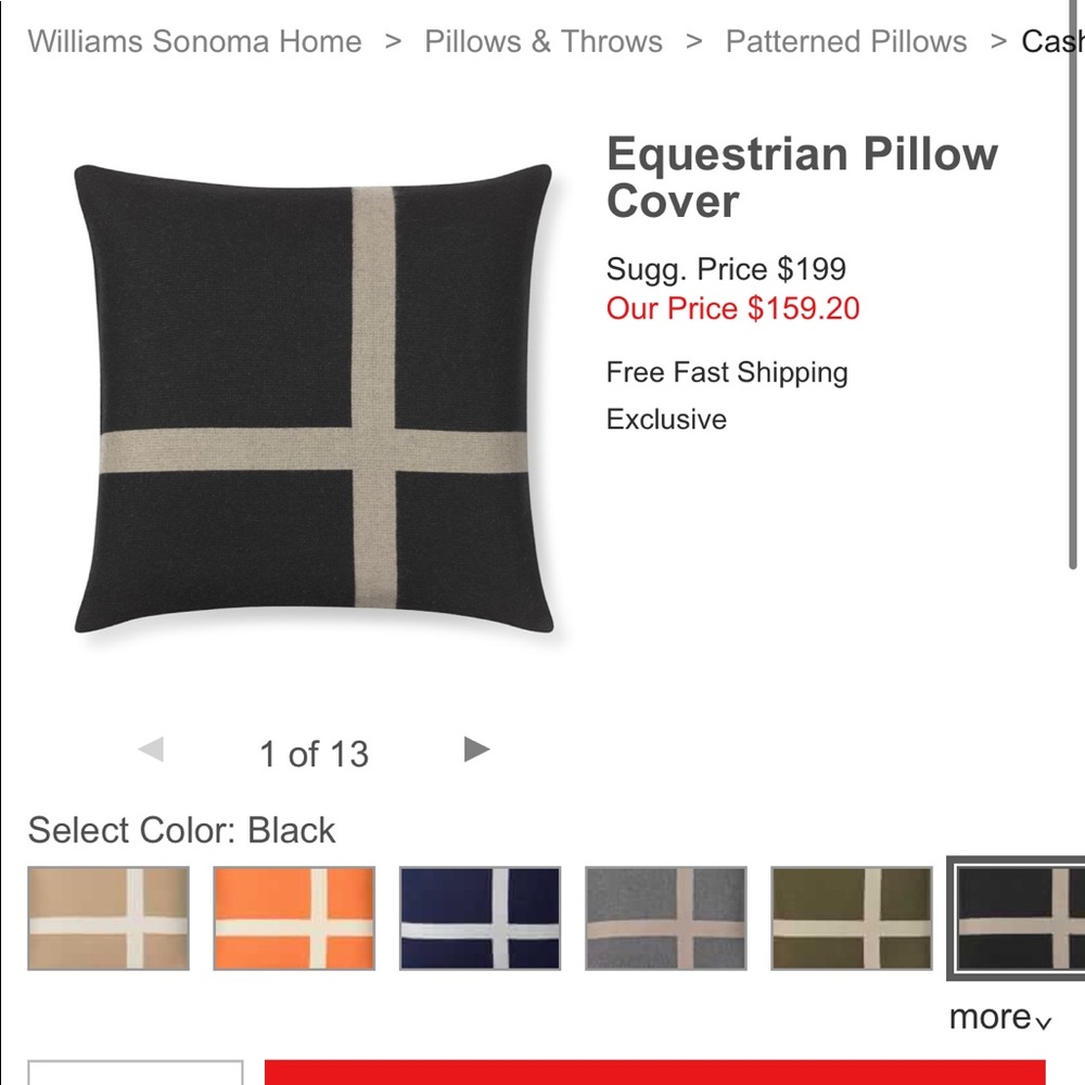 William Sonoma equestrian pillows great condition.